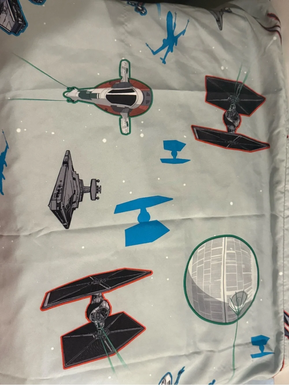 Star Wars Twin Sheet Set Gray Death Star TIE Fighter Slave I Bedding, All pieces